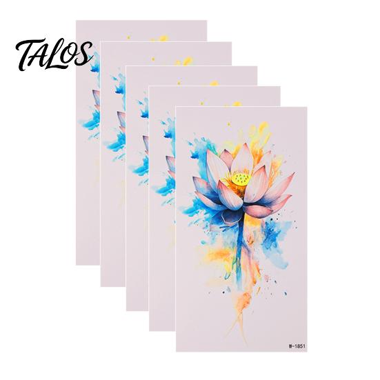 Talos 5 Sheets Butterfly Tattoo Stickers, Waterproof Temporary Flower Tattoos, Colorful Face Body Tattoos for Parties Night Club Music Festival