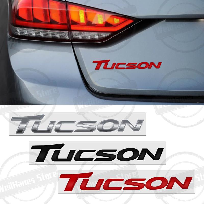 1Pc ABS 3D For Tucson Logo Front Hood Badge Letter Logo Car Rear Trunk Body Sticker Emblem Accessories