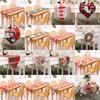 Christmas Knitted Tablecloth With Embroidered Snowman And Festive Decor For Holiday Dining