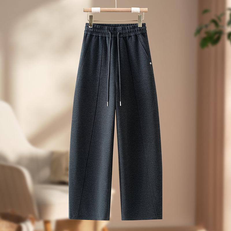 

Korean Style High Waist Curved Blade Wide Leg Pants for Women - Spring/Autumn 2026 M /27 [95-105 lbs recommended] темно-серого