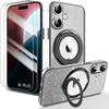Protective Case - Booling - Iphone 16 Plus - Silicone - Rotating Support - Glitter Effect