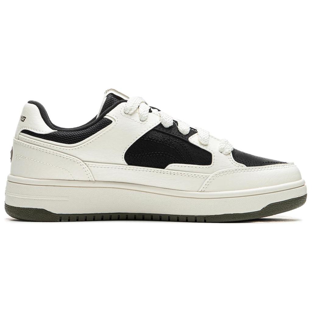 Li Ning Tianji Slip Resistant, Abrasion Resistant, Lightweight, Breathable Low top Skateboard Shoes Women's White Black AGCU096-6