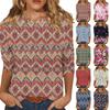 3/4 Sleeve Shirts For Women Cute Print Graphic Tees Blouses Casual Plus Size Basic Tops Pullover