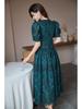 2025 V-Neck French Retro Summer Dress - Slimming A-Line Puff Sleeve Princess Style