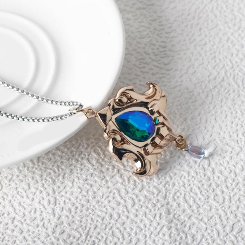 Fashionable Sturdy Alloy Necklace Keychain Inspire by Genshin Characters Decoration for Cosplay and Daily Wear