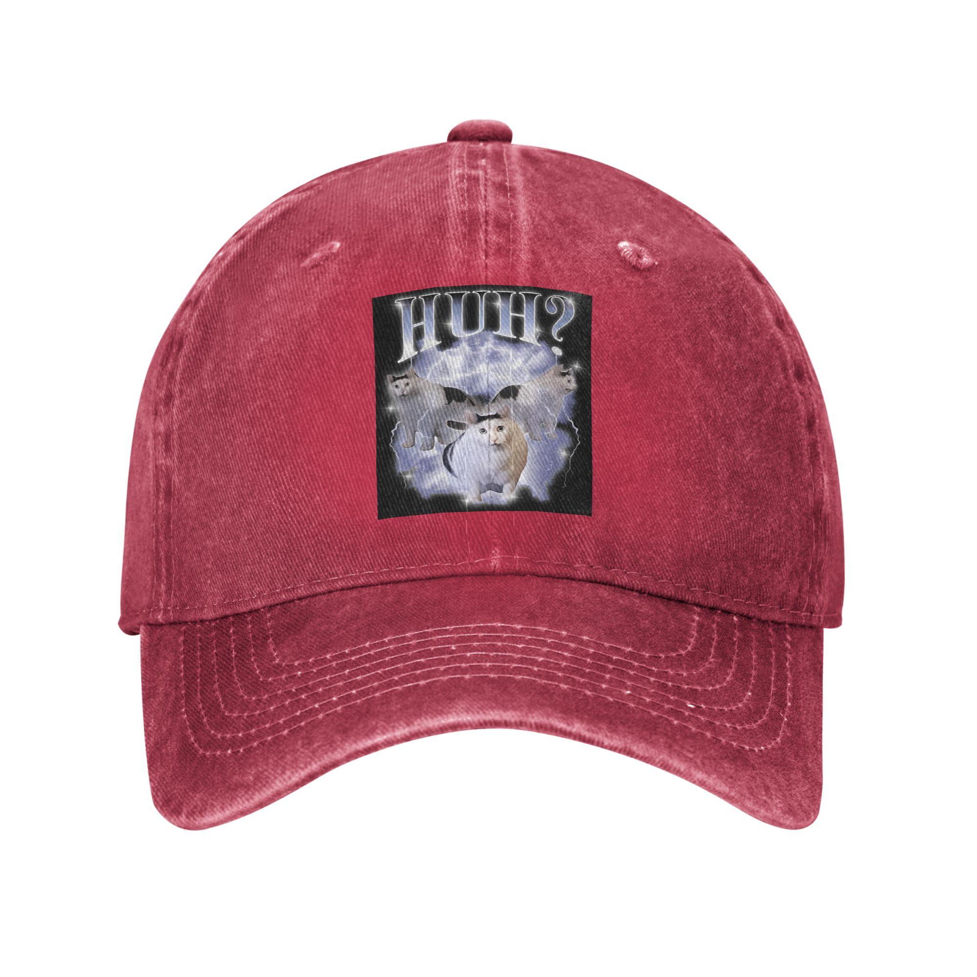 Unisex Baseball Hats Huh Cat Chonky Ben Meme Bootleg Rap 90S Vintage Graphic Denim Fabric Baseball Caps Hip Hop Cap Casquette One Size