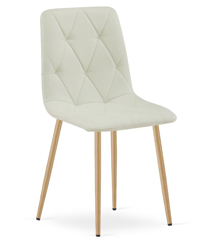 LIBRA chair - beige fabric / wood-colored legs x 2