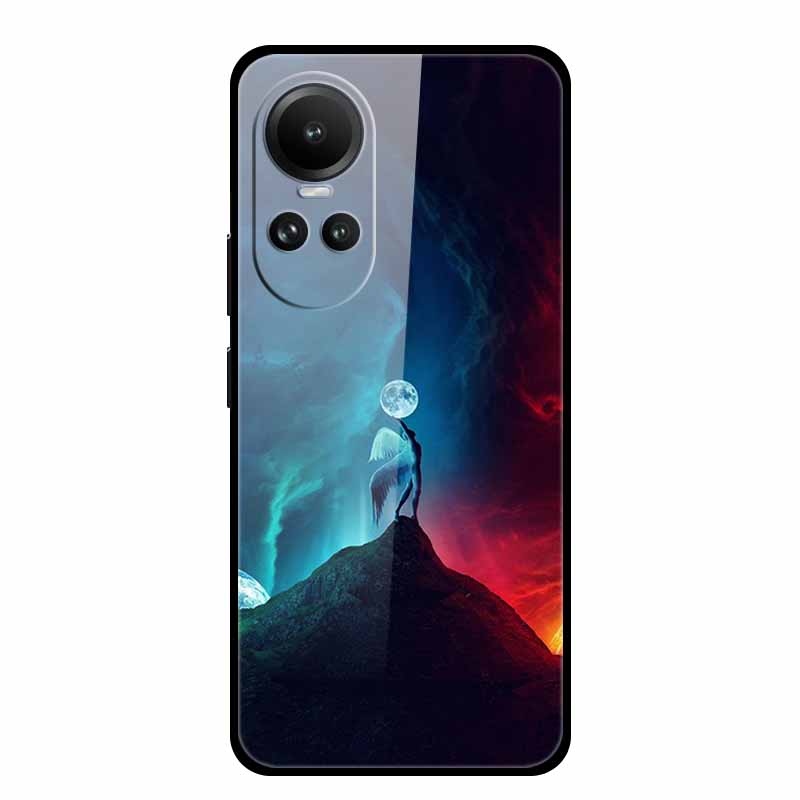Tempered Glass Case For Oppo Reno10 Pro Cover Reno 10 5G Fashion Hard Back Cover for Oppo Reno 10 Pro 5G Reno105G Case Lion Capa