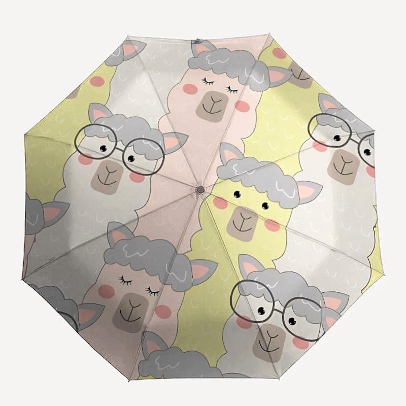 1pc Llama Print Automatic Open/Close Umbrella - Compact Travel Umbrella, Gift for Birthdayyy251208170