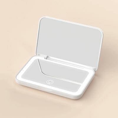 Mini Folding Makeup Mirror Portable 3 Color Lighting Aesthetic Vanity Mirrors Magnifying Touch Screen LED Light Desktop Mirror