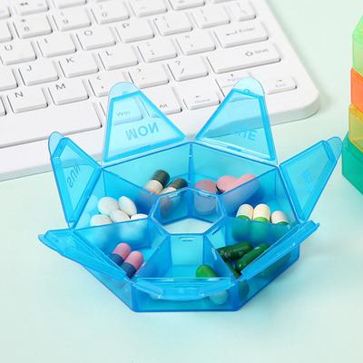 Weekly Pill Organizer with 7 Compartments Portable Travel Pill Case Once Daily Medication Dispenser Capsule Pill Management Storage Box
