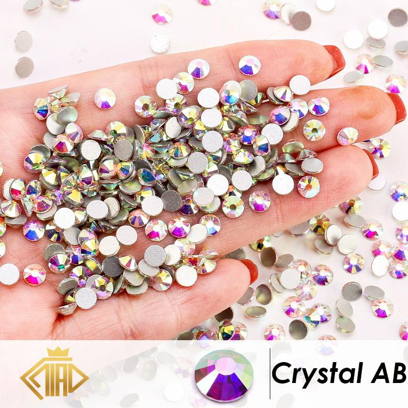 Support Fan Sticker Drill Rhinestone Flat Bottom Drill Nail Drill Sticker Face Bright Drill Diy Glass Round Diamond Color Diamond Small Diamond