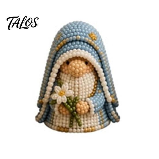 Talos 3D Gnome Bead Craft Kit, Beaded Nativity DIY Faith Religious Art Project with Tools And Instructions for Christians Adults