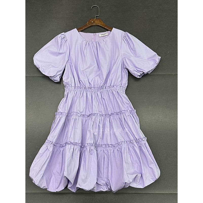 Export Single Cotton Bud Lantern Dress Wooden Ear Cute Cute Princess Dress Doll Type Puff Sleeve Dress