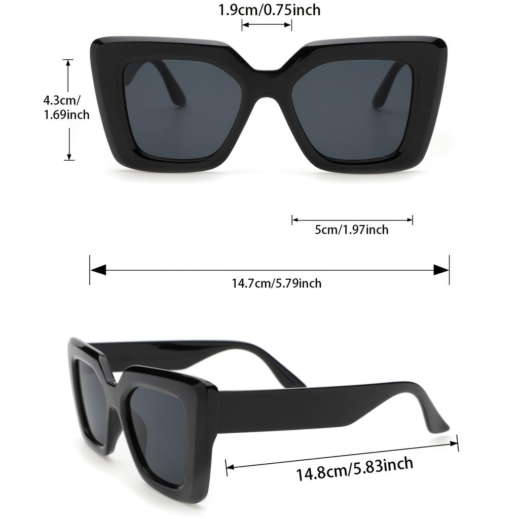6PCS Cat Eye Square Frame Fashion Y2K Women Sunglasses For Daily Travel Outdoor Clothing Accessories.