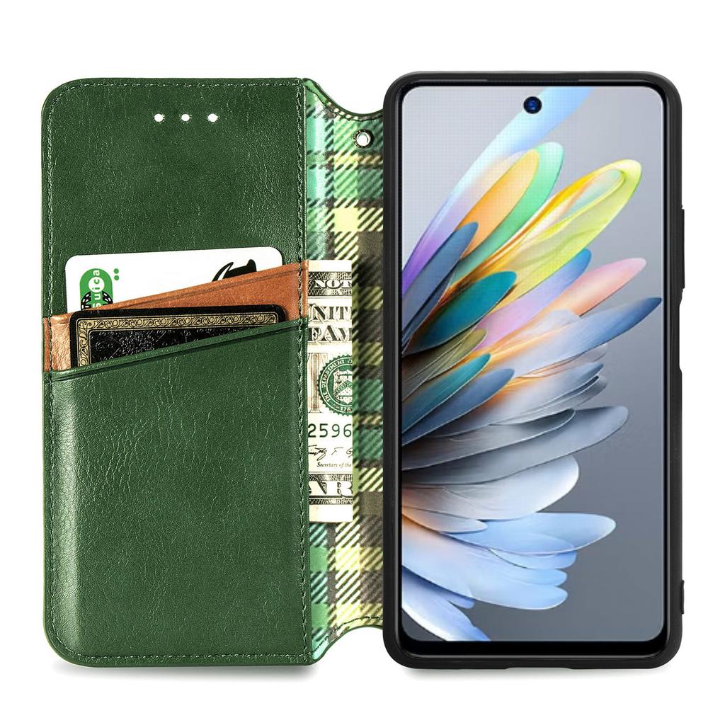 For Motorola Moto G15 4G Case Rhombus Imprint PU Leather Wallet Phone Cover