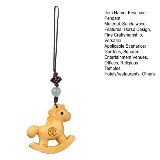 Keychain Pendant Wooden Horse Charm Phone Key Chain Symbols Lucky Wreath Bag Pedant Decorative Accessory