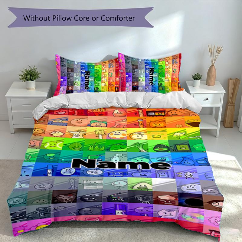 3pcs Custom Name Nanimate Insanity Bedding Set,Includes 1 Duvet Cover and 2 Pillowcases,All-season Bedroom Decor