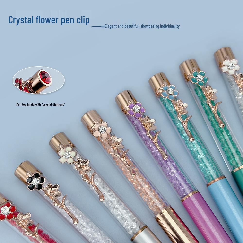 ბი ჰაი კრისტალებით მორთული ლითონის კალამი ლოგოს გრავირებით - მაღალი ღირებულების საჩუქარი ბურთულიანი კალამი