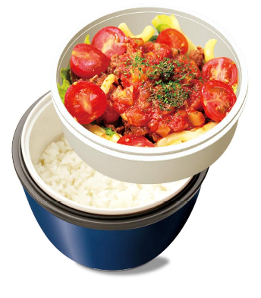 ASVEL Insulated Lunch Cafe Bowl 800ml Capacity 2 Servings of Vacuum Large Dishwasher A3256 Box, Style, (Holds Rice), 2-Tier, Insulated, Capacity, Ag+