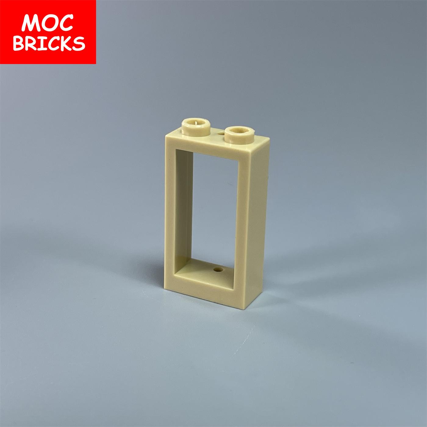 20 stuks/partij MOC Bakstenen Raam 1x2x3 Trans Deurkozijn Glas 60593 60602 Gemonteerde Deeltjes Bouwstenen Speelgoed voor Kinderen