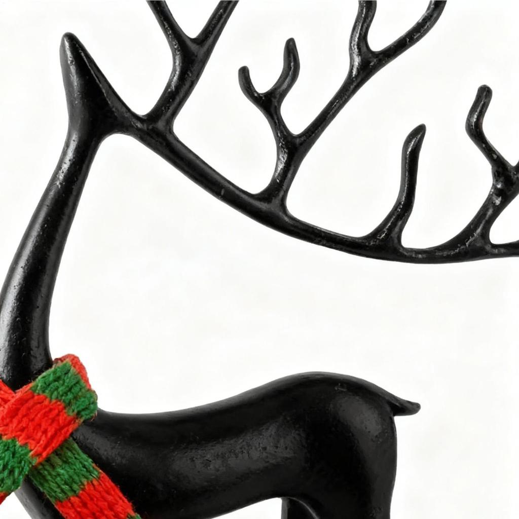 Reindeer Decor  Black Reindeer Statues Black Metal Elk Statues Christmas Reindeer Sculpture for Table Centrepiece Xmas Decor