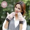 Autumn and winter gloves, wool women, super thick warm rabbit hairball double-layer thickened knit gloves