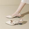 Wear 2025 New Women's Summer Comfortable 100 Hollow Bag Head Retro Style Pointed Sandals French with Thick Heel