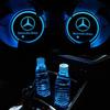 WAK3   Luminous Car Cup Holder Mat Anti-Slip Coaster Pad For Mercedes Benz W212 GLC GLE W203 W204 GLA Interior Mouldings FGSBD-BENZ