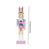 Easter Bunny Nutcracker Figurine Table Centerpiece Wooden Nutcracker Figure Desktop Ornament
