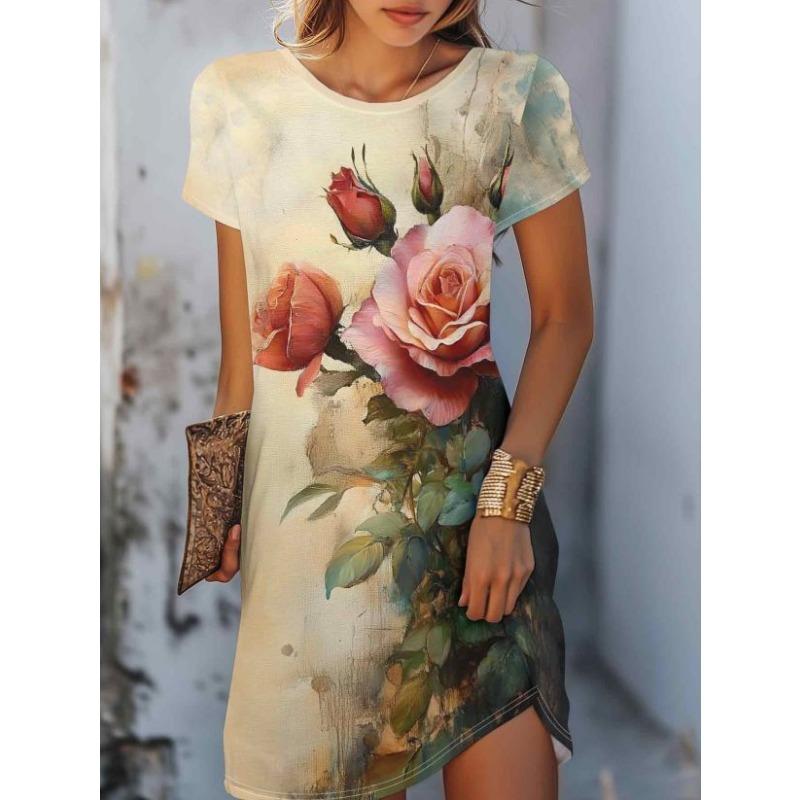 Women's Fashionable Dress, Cute Little Animals and Floral Prints