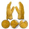 Leather Work Gloves, with Elastic Wrist, Protective Gloves for Gardening, Farm, Warehouse, Construction, Motorcycle, S, M, L, XL