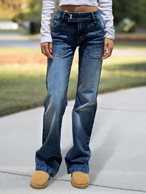 High-Waisted Women's Wide-Leg Jeans - European & American Style, Slimming, Versatile, Casual Korean Design