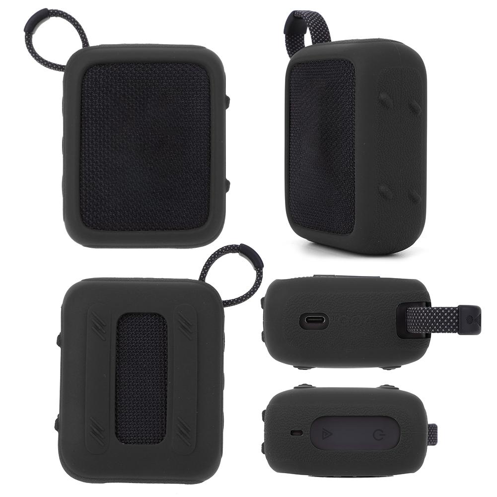 Speaker Silicone Protective Case Anti Scratch Carrying Case with Carabiner Shockproof for JBL GO 4 Portable BT Speaker
