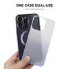 For iPhone 16 Pro Magnetic Case Glitter TPU Phone Back Cover with Lens Film