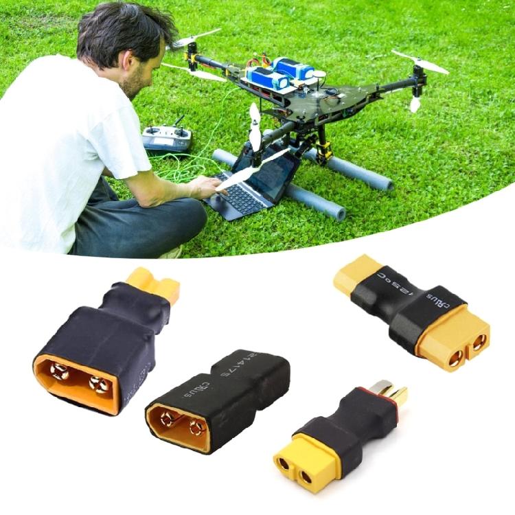 T Plug To XT60 Adapter For Remote Models Quick Connection High Current Durability Rubber Metal Construction