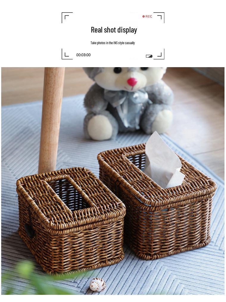 Nordic Style Multifunctional Tissue Box & Remote Control Organizer