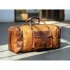 Men's Large Hi-Quality Vintage Leather Duffel Brown Travel Weekend Sport Gym Bag