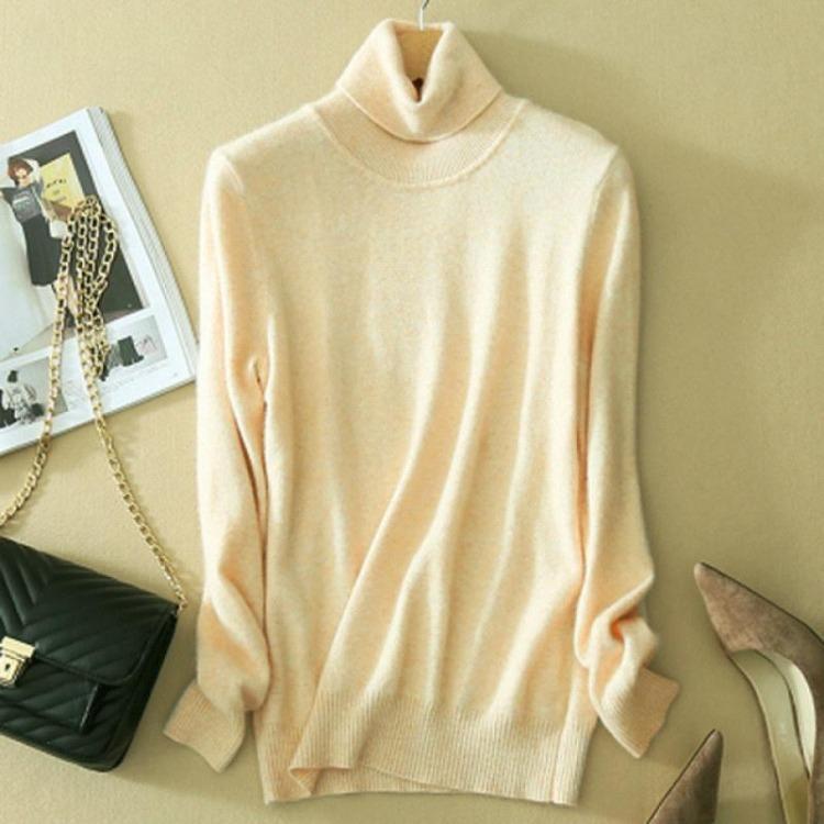 Womens Pure Cashmere Wool High Neck Knit Sweater Pullover Autumn Winter Ladies Turtleneck Pull Femme Warm Soft Casual