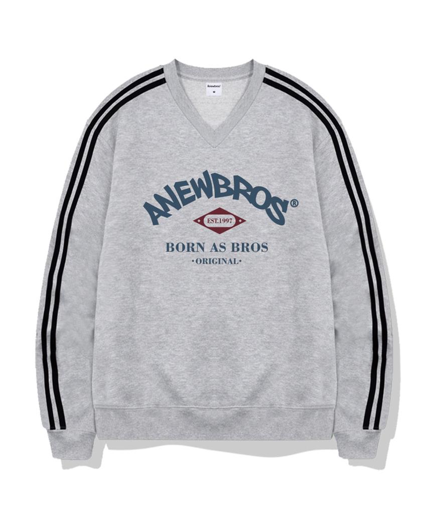 Newbros Bros Club Oversized Track V-Neck Sweatshirt 5 Colors [Anbv_9006]