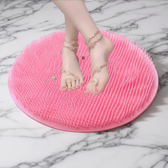 Foot Scrubber Mat with Anti-Slip Suction Cups, Ultra Soft Silicone Bristles Bath Brush, Wall Mounted Bath Foot Cleaner for Deep Cleaning And Massage