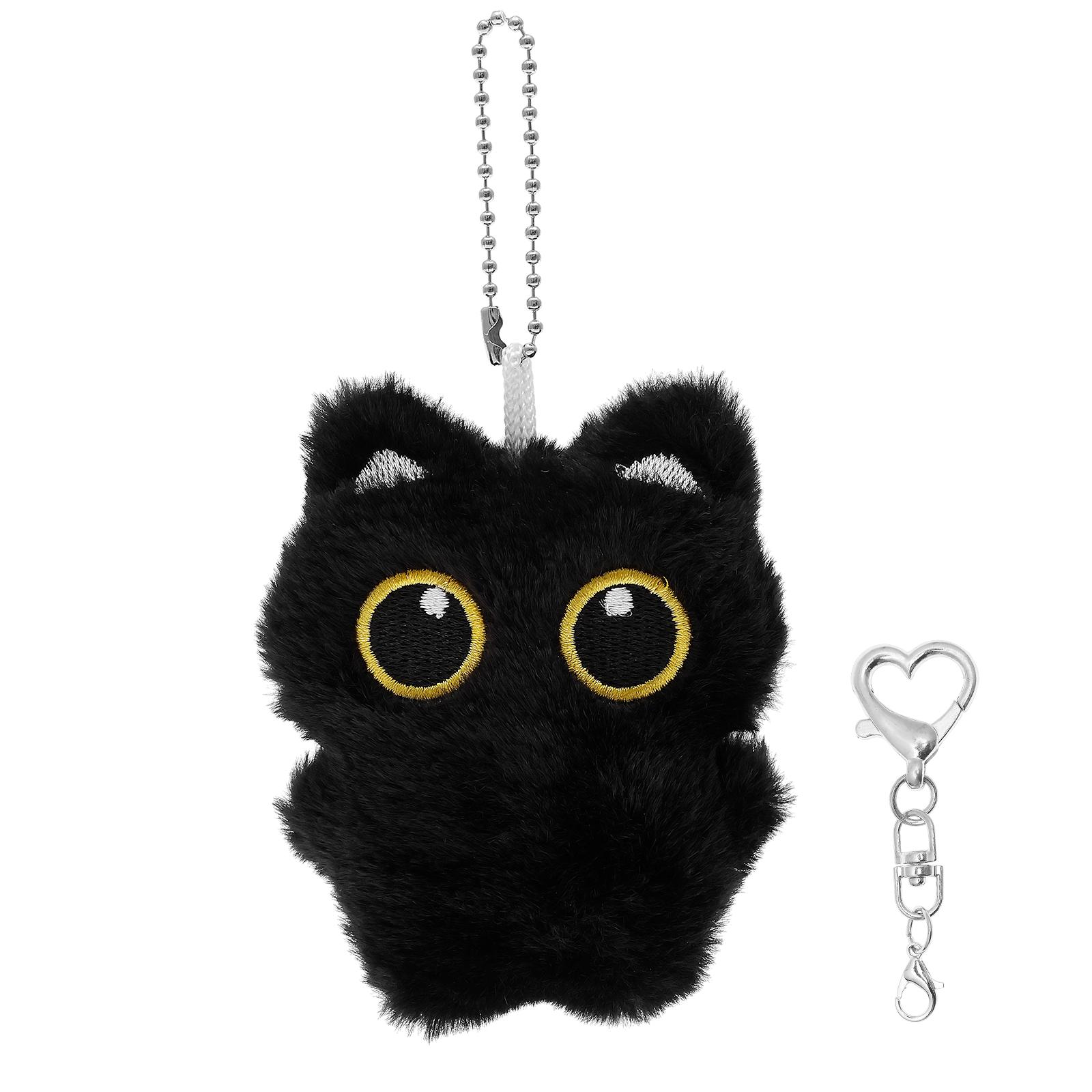 

Black Cat Bag Charm Cute Cat Plush Doll Keychain Accessories Handbag Backpack Decorative Pendants for Halloween Christmas Gifts чорний