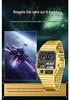Sanda Men's Multi-Function Square Steel Band Watch with Temperature Measuring and Stopwatch Timer