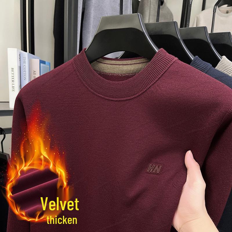 Men s Wool Knit Round Neck Pullover - 2025 Autumn/Winter Collection M