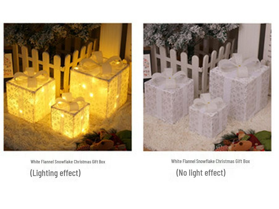 Christmas Gift Box Set: 3-Piece String Lights with Ornaments for Room Decor