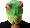 Gumowa zielona maska żaby na imprezę, idealna na Halloween, odgrywanie ról kulturowych oraz maskę [Iwamatu], dla kobiet, na imprezy, festiwale, aktywności i więcej.