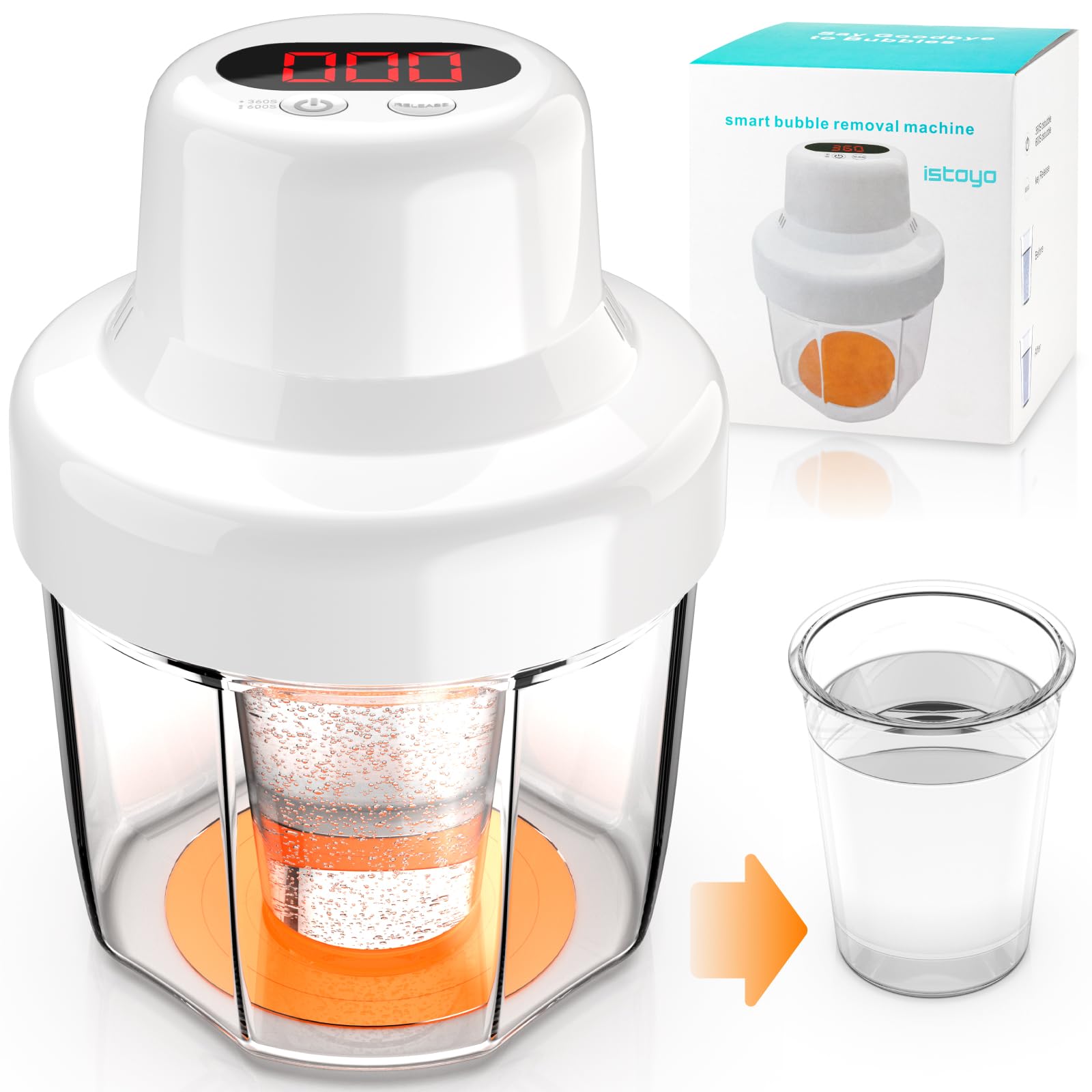 

ISTOYO Resin Bubble Remover, Removes 99% of Bubbles in 8 Minutes, 99kPa Vacuum Resin Degassing Chamber, for UV Resin, Silicone Molds, Jewelry Making,