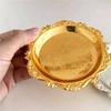 Desktop Cake Tray Golden Silver Dinner Serving Tray Retro Fruit Snack Plate  Party Decorative