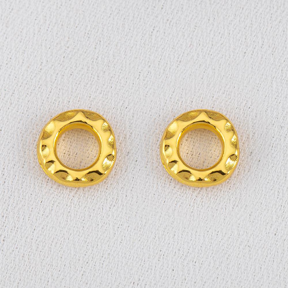 

5Pcs 50Pcs 18k Gold Color Plated Big Hole Embossed Round Spacer Beads Cap for Jewelry Making Bracelet Necklace DIY Accessories 5pcs