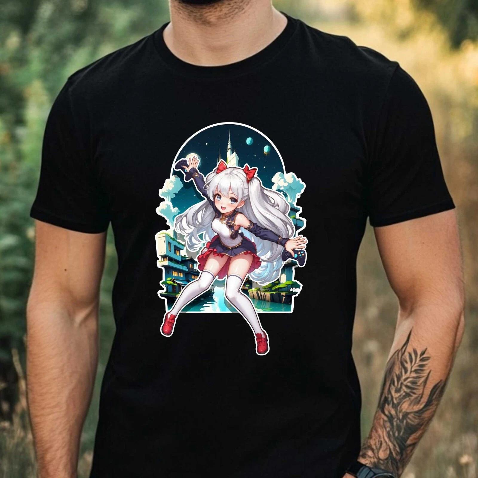 T-Shirt Herren Anime Girl Motiv Baumwolle Größe XS bis 5XL XXXL